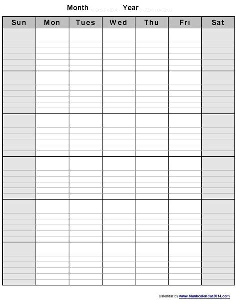 universal blank monthly calendar  lines   calendar printable