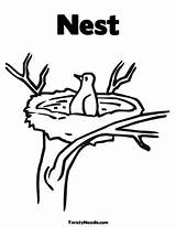 Nest Coloring Animal House Comment First Preschoolactivities sketch template