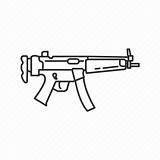 Mp5 Icon Gun Weapons Firearms Submachinegun Swat Automatic Icons 512px sketch template