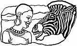 Coloring Pages Africa African Zebra Culture South Lady Printable Countries Color Getdrawings Getcolorings sketch template