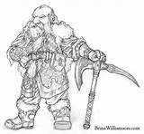 Hobbit Dwarf Coloriages Williamson Brina sketch template
