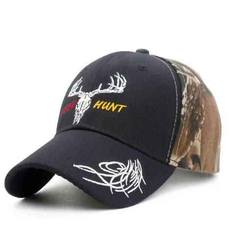Mens Deer Embroidery Baseball Cap Camo Camouflage Hats Army Hunting Hat