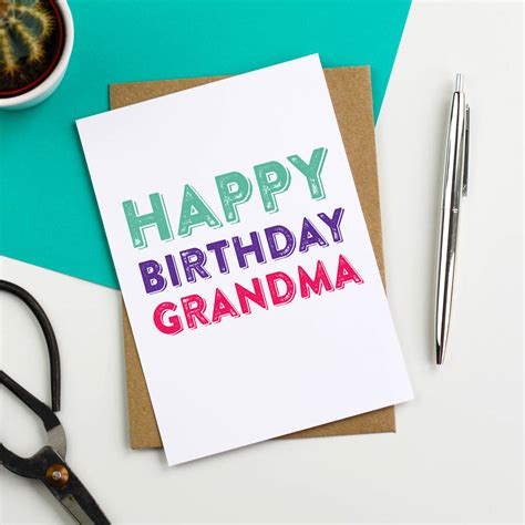 happy birthday grandma  card    punctuate