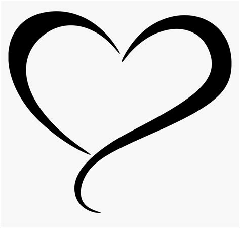 transparent curly heart outline clipart heart shape  art hd png