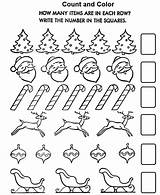 Coloring Christmas Activity Pages Counting Worksheets Sheets Number Kids Count Numbers Objects Activities Color Printable Preschool Printables Sheet Kindergarten Honkingdonkey sketch template