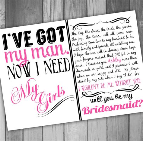 bridesmaid invitation printable  claceydesign