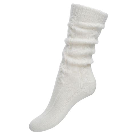 100 Cashmere Cable Knit Socks For Women