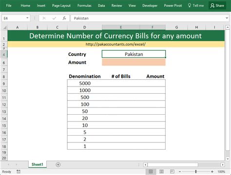 determine number  currency bills  notes   amount currency bill calculator