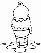Ice Cream Clipart Clip Melting Cone Drawing Popsicle Melt Scoop Cliparts Cartoon Sundae Melted Drawings Line Sketch Butter Coloring Library sketch template