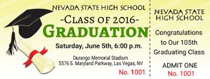 graduation ticket template printable
