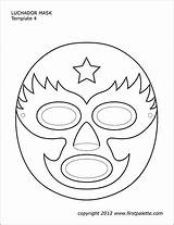 Mask Luchador Printable Coloring Firstpalette Pages Templates sketch template