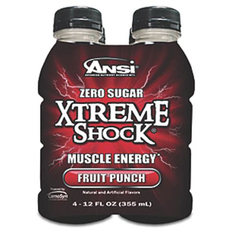 xtreme shock fruit punch  drinks  ansi nutrition   vitamin
