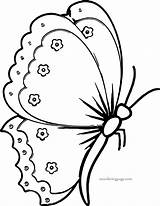 Butterfly Coloring Flower Wecoloringpage sketch template