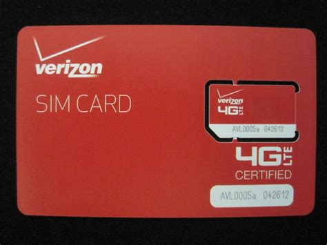 New Genuine Red Verizon Standard Sim Lte Card For Verizon Lte Phones