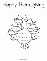 Thanksgiving Coloring Happy Pages Cursive Template Turkey Twistynoodle Colors Terms Outline Built California Usa sketch template