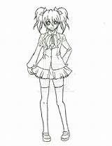 Anime School Uniform Coloring Drawing Pages Getcolorings Getdrawings Color Print sketch template