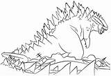 Godzilla Coloring Pages Printable Print Getcolorings Color sketch template
