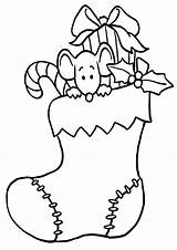 Christmas Coloring Pages Sock Print sketch template
