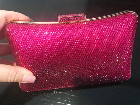 hot pink crystal hard shell clutch handbag etsy