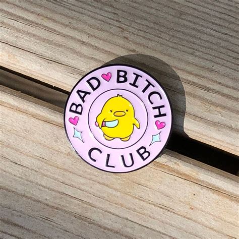 bad bitch club enamel meme pin funny duck pin cartoon etsy