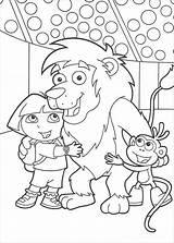 Dora Coloring Lion Pages Monkey Colouring Fabulous Pdf sketch template
