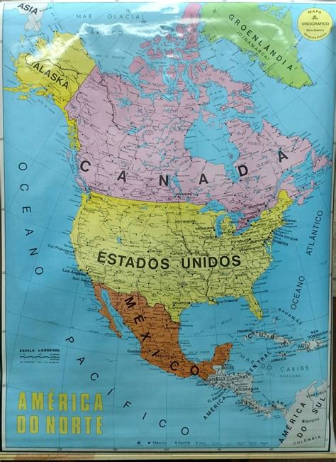 mapa america do norte em lona 0 88 x 1 20 r 19 00 em mercado livre