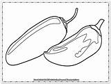 Coloring Chili Peppers Vegetables sketch template