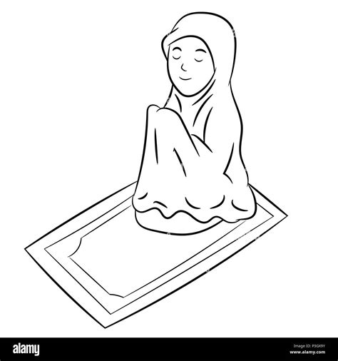 muslim girl praying isolated  white background black  white