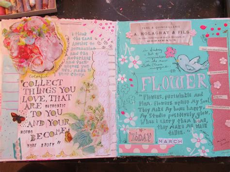 painted flower  art journaling pages