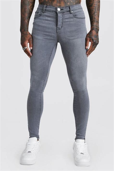 Spray On Skinny Jeans In Grey Boohooman