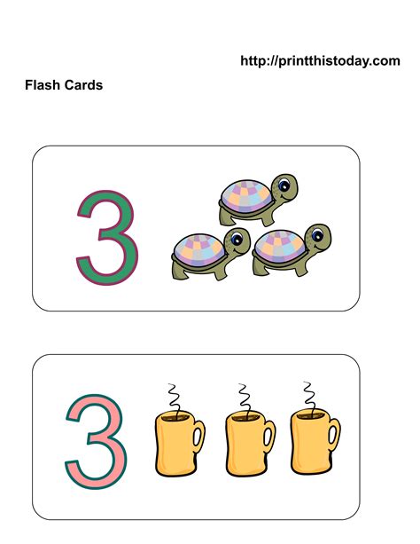 printable kindergarten math flashcards