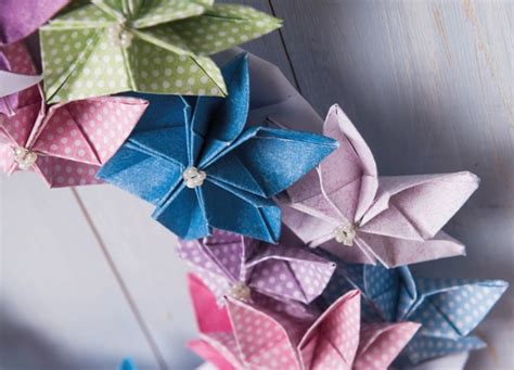 origami wreath gathered
