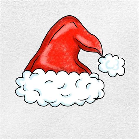 draw  santa hat helloartsy