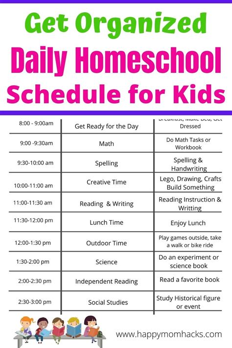 weekly homeschool schedule template