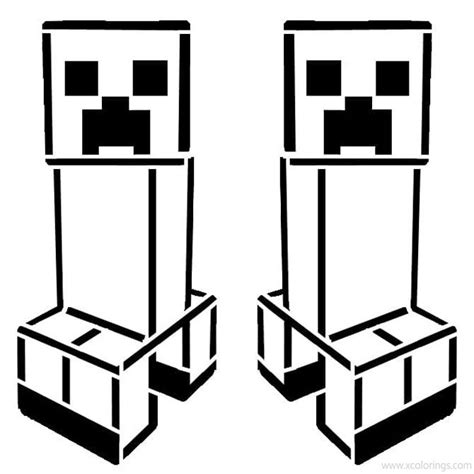 minecraft creepers coloring pages xcoloringscom