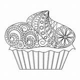 Coloring Cupcakes Cakes Pages Kids Children Print Color Justcolor sketch template