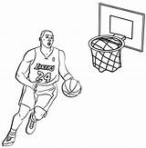 Kobe Bryant Coloring Basketball Nba Pages Player Kids Drawing sketch template