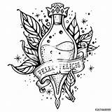 Potion Potions Felix Felicis Hogwarts Tatouage Flask Magique Magie Dxf Eps Flacon sketch template