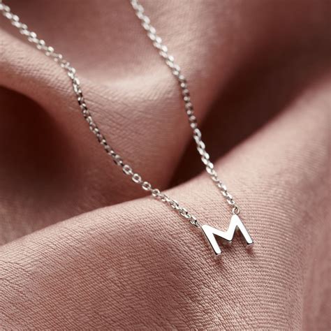 personalised petite silver initial necklace love unique personal