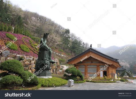 yunwha mountain wawoo jeongsa temple south korea stock photo