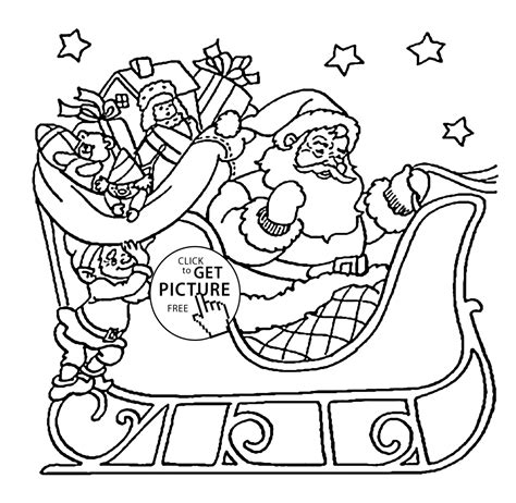 santa  sleigh drawing  getdrawings