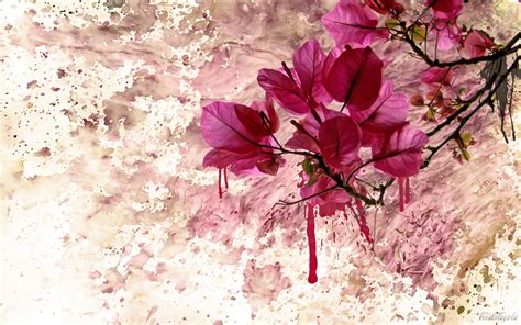 flower art paint wallpaper
