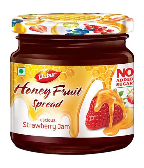 dabur honey fruit spread luscious strawberry jam 370