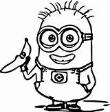 Coloring Minion Minions Pages Color Kids sketch template