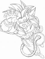 Goku Ssj4 Dbz Draw sketch template