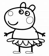 Peppa Pig Suzy Sheep Coloring Pages Colouring Drawing Scribblefun Printable Sheets Books sketch template