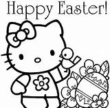 Coloring Kitty Hello Pages Easter Popular sketch template