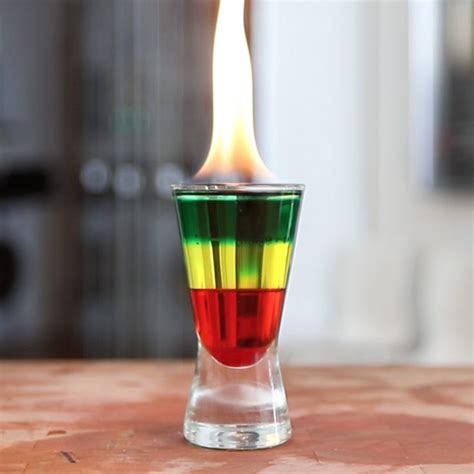 Flaming Bob Marley Shot Tipsy Bartender Recipe Flaming Drinks