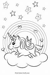 Unicorn Coloring Pages Rainbow Hearts Print Colorful Printable Cute Girls Color Kids Colouring Heart Printcolorcraft Adults Sheet Adult Dinosaur Sheets sketch template