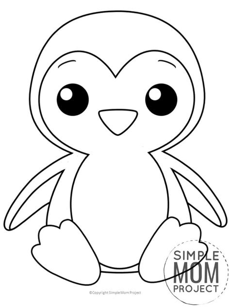 fun   penguin coloring page   ages simple mom project
